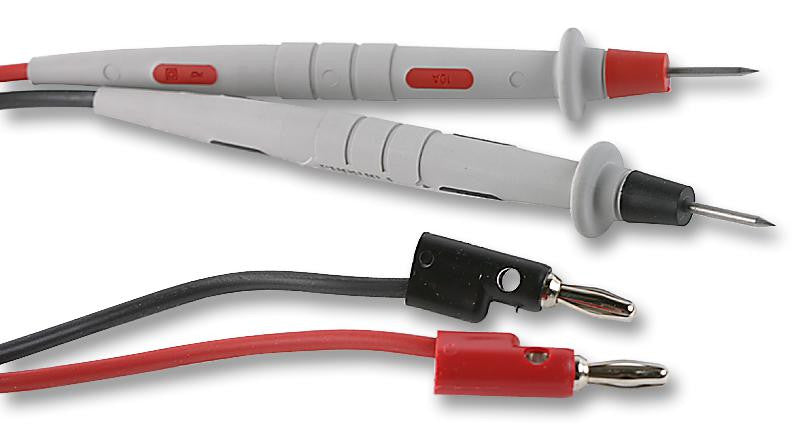 POMONA 5309A Test Lead Set, Test Tip Probe to 4mm Banana Plug, 60 V, 10 A, 1.219 m, 2 Leads