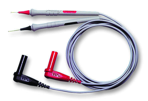 POMONA 6341 Test Lead Set, Test Tip Probe to 4mm Right Angle Banana Plug, 60 V, 3 A, 1 m, 2 Leads