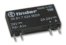 FINDER 34.81.7.024.9024 Solid State Relay, 34 Series, Ultra-Slim, SPST-NO, 2 A, PCB, Through Hole, 16 VDC, 30 VDC