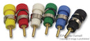 STAUBLI 65.3300-21,+ -22,+-23,+ -24,+ -25,+ -29 Banana Test Connector, Receptacle, Panel Mount, Gold Plated Contacts