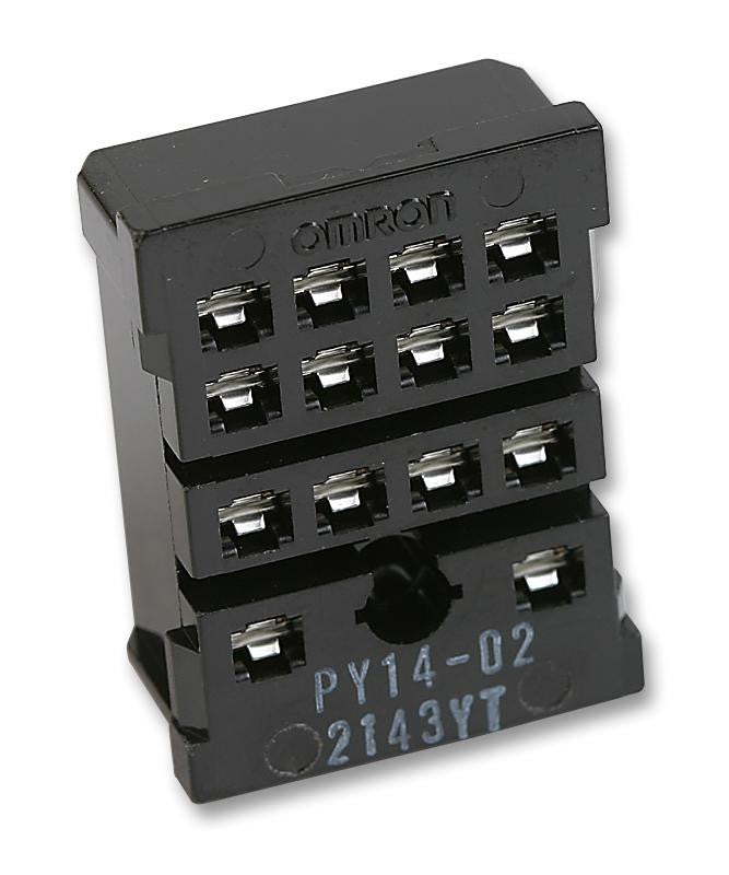 OMRON INDUSTRIAL AUTOMATION PY14-02 Relay Socket, Through Hole, Quick Connect, 14 Pins, 3 A, 250 VAC, SUPER MY Series