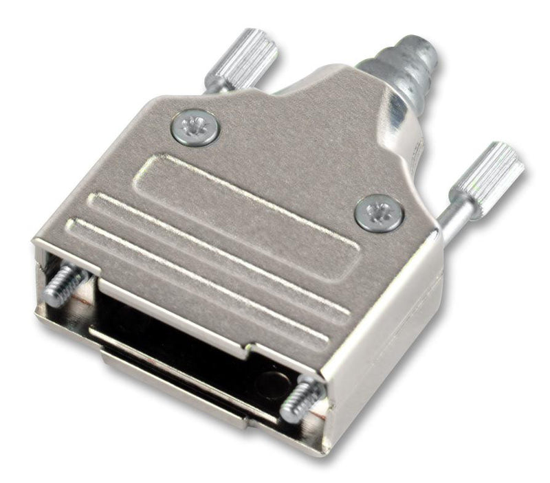 MH CONNECTORS MHEE-9-K D Sub Backshell, Diecast, Rapid Assembly, DE, 180&deg;, Zinc Body