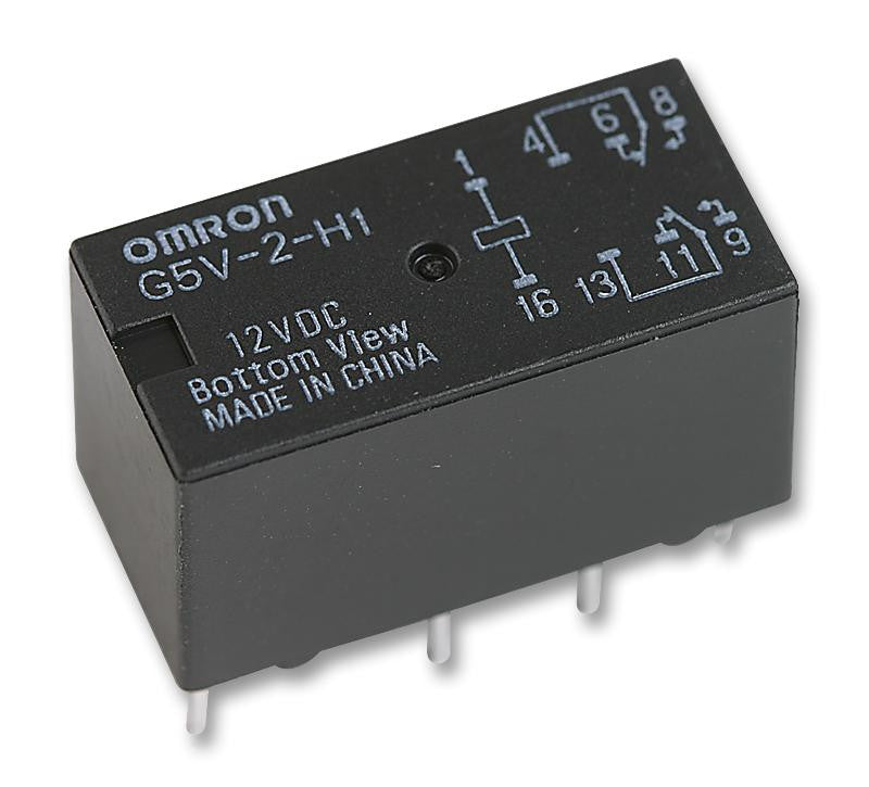 OMRON ELECTRONIC COMPONENTS G5V-2-H1 12DC Signal Relay, DPDT, 12 VDC, 1 A, G5V-2 Series, Through Hole, Non Latching