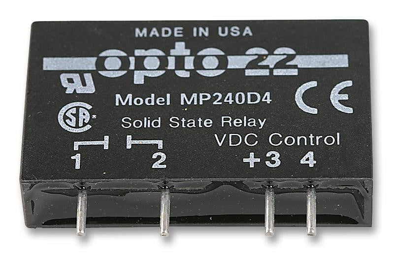 OPTO 22 MP240D4 Solid State Relay, SPST-NO, 4 A, PCB, Through Hole, 24 VAC, 280 VAC