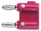 POMONA MDP-S-2 Double Banana Plug with Shorting Bar Stackable, Red