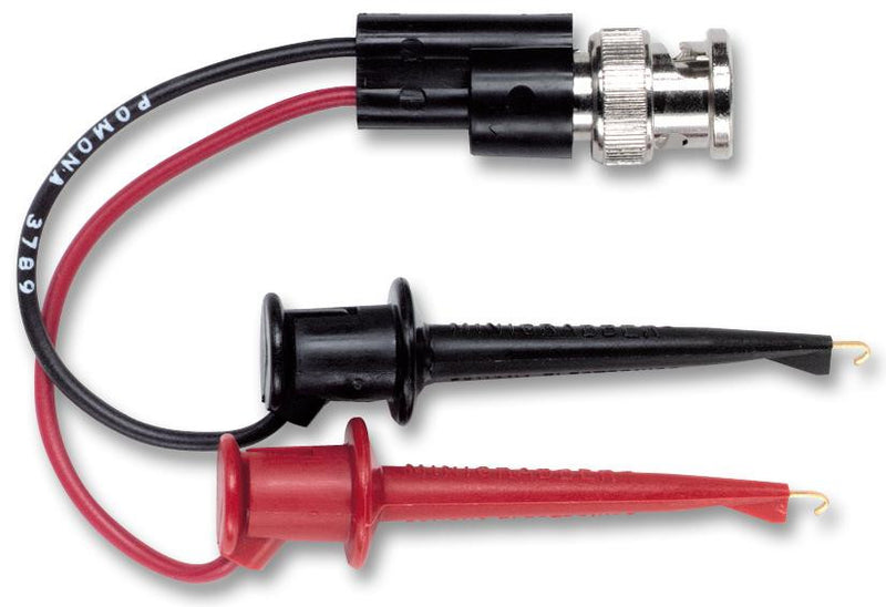 POMONA 3789 Test Lead, BNC Plug to Hook Clips x 2, 60 V, 139.7 mm