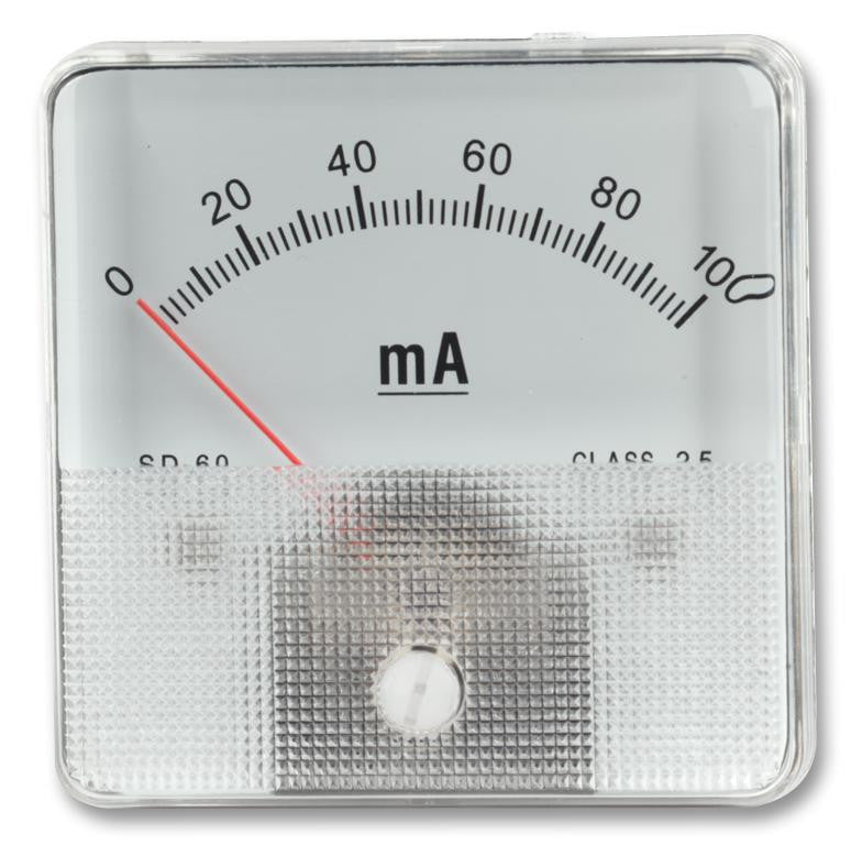 MULTICOMP SD60/0-15A Analogue Panel Meter, Moving Coil Type, Left Zero Hand, DC Current, 0A to 15A