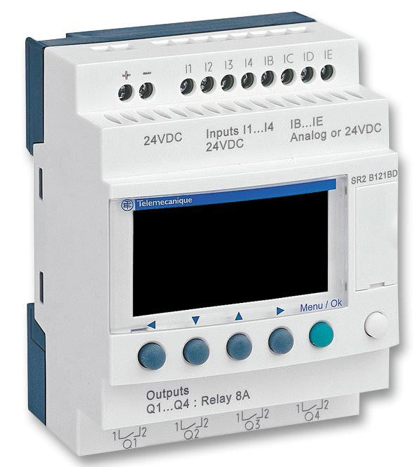 SCHNEIDER ELECTRIC / TELEMECANIQUE SR2B121FU RELAY, ZELIO LOGIC, 8I/P, 100V TO 240V