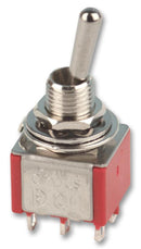 MULTICOMP 1MD1T1B1M1RE Toggle Switch, DPDT, Non Illuminated, On-On, 1MD Series, Panel, 5 A