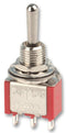 MULTICOMP 1MS1T1B1M1RE Toggle Switch, SPDT, Non Illuminated, On-On, 1MS1T1B1M1 Series, Panel, 5 A