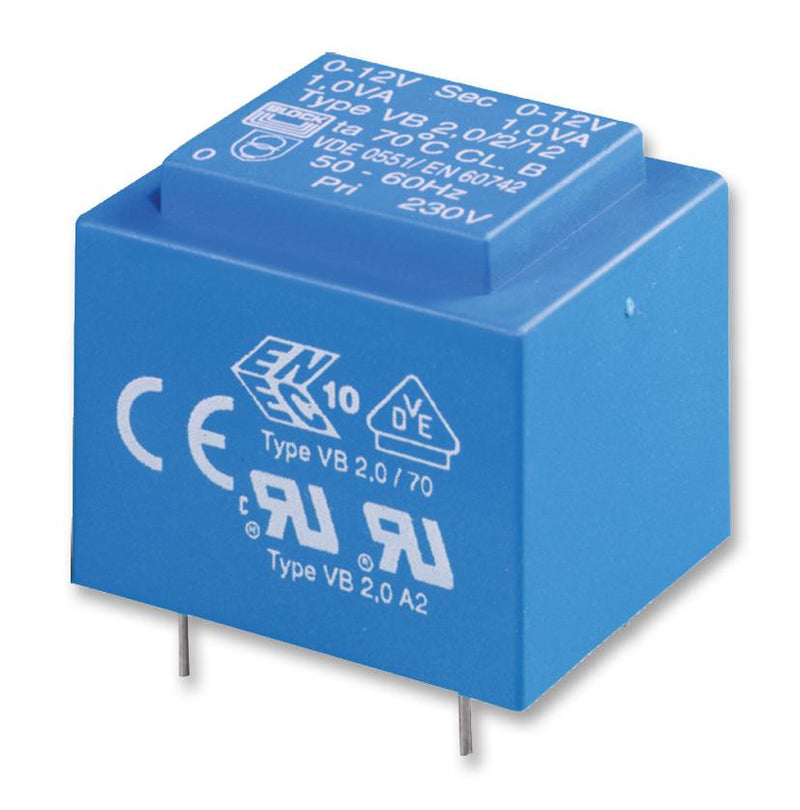 BLOCK VB2.8/2/9 Isolation Transformer, PCB, 2.8 VA, 1 x 230V, 2 x 9V, 156 mA