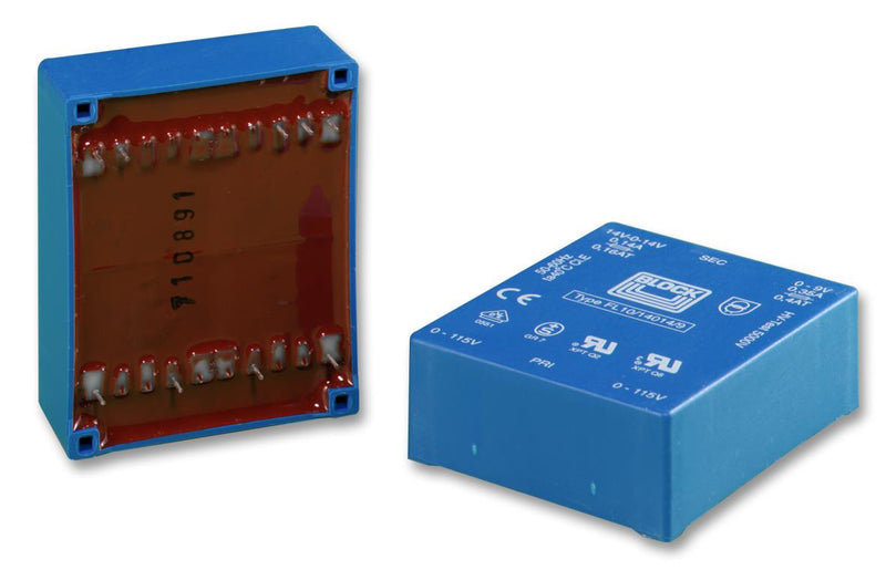 BLOCK FL18/6 Isolation Transformer, UI 39 x 13.5, 18 VA, 2 x 115V, 2 x 6V, 1.5 A, FL Series