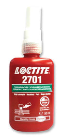 LOCTITE 2701, 50ML Adhesive, Threadlock, Acrylic, Bottle, Green, 50 ml