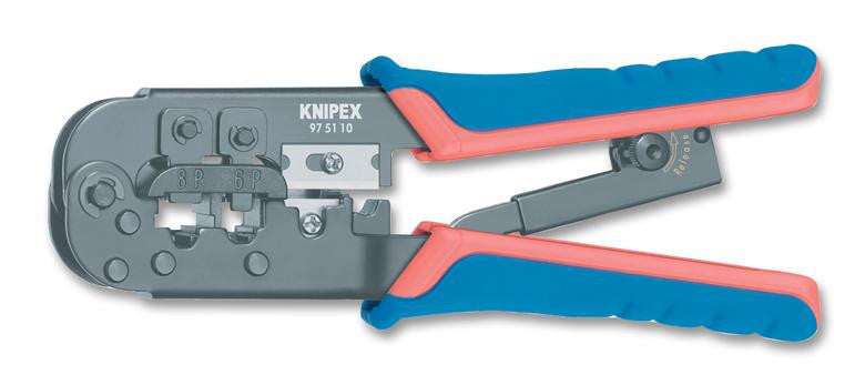 KNIPEX 975110 190mm Length Crimping Plier for RJ11, RJ12 and RJ45 Western Plugs Types