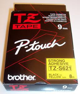 BROTHER TZE-S621 TAPE, 9MM, BLACK/YELLOW, S/ADH