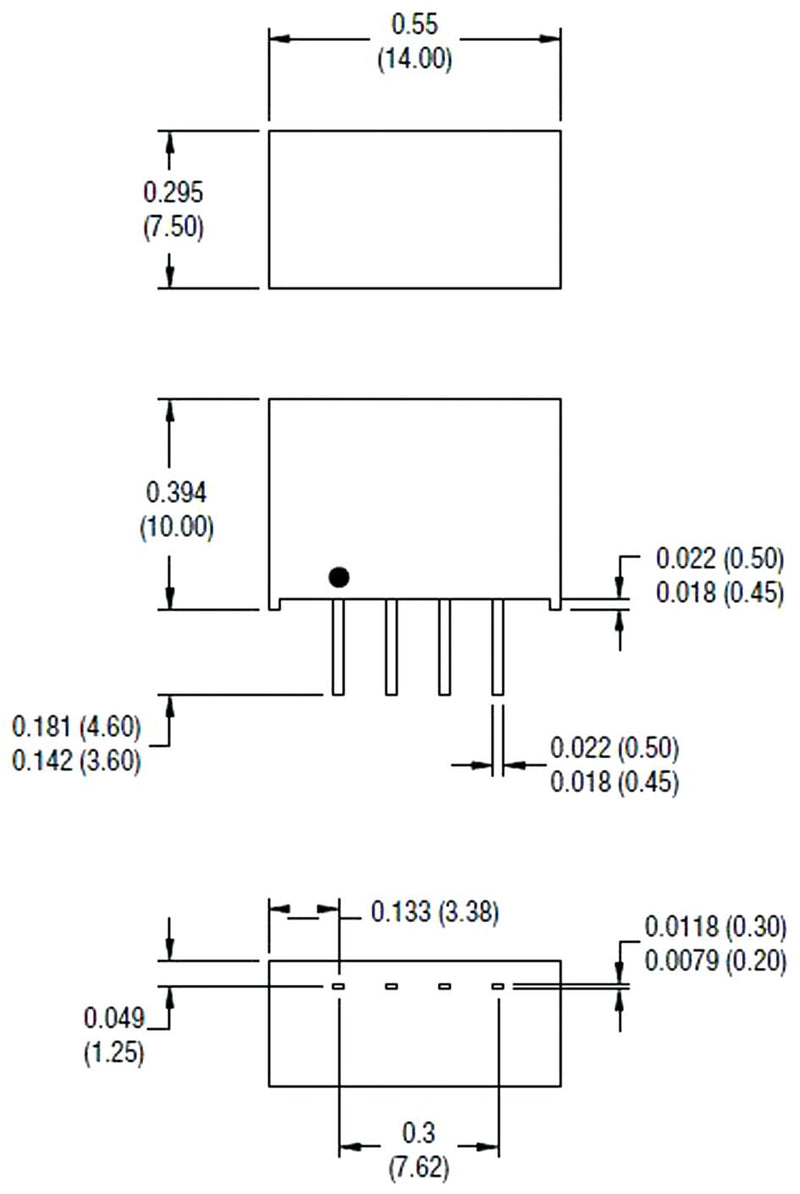 Murata Power Solutions NML0515SC NML0515SC Isolated Through Hole DC/DC Converter 1kV Isolation ITE 1:1 2 W 1 Output 15 V 133 mA