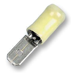 MULTICOMP MDD5-250 Quick Disconnect Terminal, MDD Series, 12 AWG, 10 AWG, 5.5 mm&sup2;, Male Quick Disconnect, Yellow