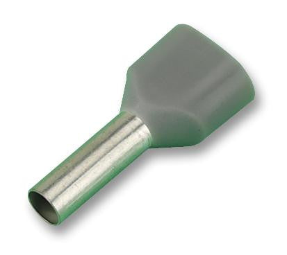 WEIDMULLER 9037410000 Wire Ferrule Terminal, Twin Entry, Twin Entry, 18 AWG, 0.75 mm&sup2;, Grey, PP (Polypropylene)