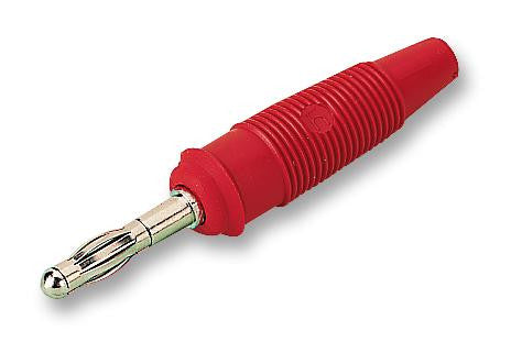 HIRSCHMANN TEST AND MEASUREMENT 972518101 Banana Test Connector, 4mm, Plug, Cable Mount, 32 A, 60 V, Nickel Plated Contacts, Red