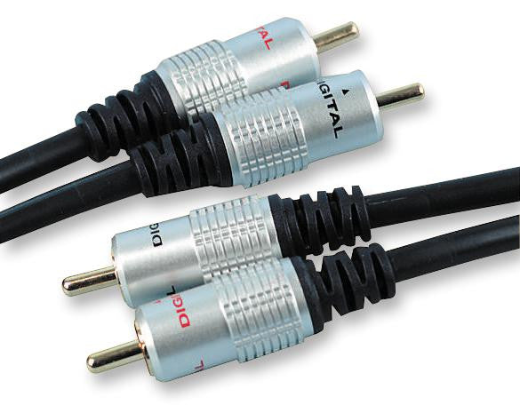 PRO SIGNAL JR9502/10M Audio / Video Cable Assembly, Phono (RCA) Plug, x 2, Phono (RCA) Plug, x 2, 32.81 ft, 10 m, Black