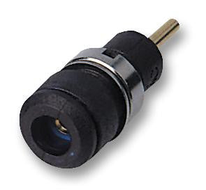 STAUBLI 65.9194-21 Banana Test Connector, 2mm, Receptacle, Panel Mount, 10 A, 600 V, Gold Plated Contacts, Black