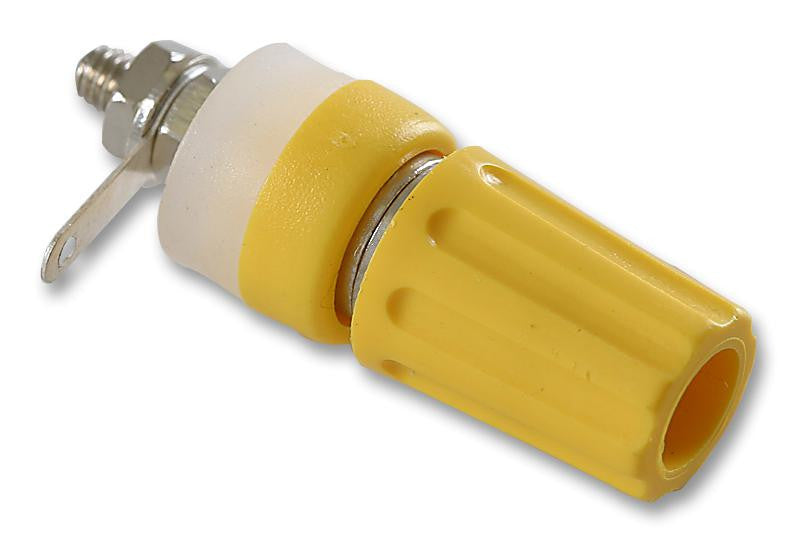 CLIFF ELECTRONIC COMPONENTS TP1 YELLOW Binding Post, TP Series, 15 A, Nickel Plated Contacts, Brass, Yellow