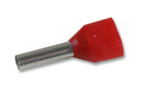 WEIDMULLER 9037440000 Wire Ferrule Terminal, Twin Entry, Twin Entry, 18 AWG, 1 mm&sup2;, Red, PP (Polypropylene)