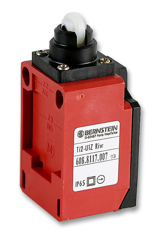 BERNSTEIN 608-8167-008 Limit Switch, Roller Lever, 1NO / 1NC, 10 A, 250 V, 7 N, Tiny Ti2 Series