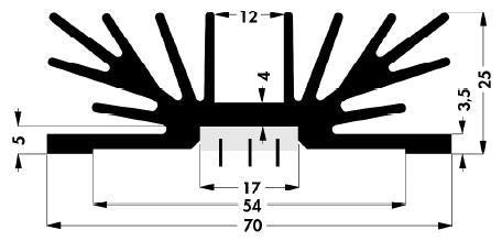 FISCHER ELEKTRONIK SK 64/37,5 SA1XM3 Heat Sink, TO-220, TO-220, 4.1 &deg;C/W, 25 mm, 37.5 mm, 37.5 mm