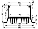 FISCHER ELEKTRONIK SK 61/100 SA Heat Sink, Case, 0.8 &deg;C/W, 80 mm, 143 mm, 100 mm