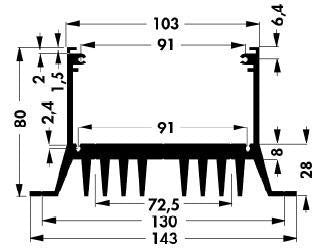 FISCHER ELEKTRONIK SK 61/100 SA Heat Sink, Case, 0.8 &deg;C/W, 80 mm, 143 mm, 100 mm