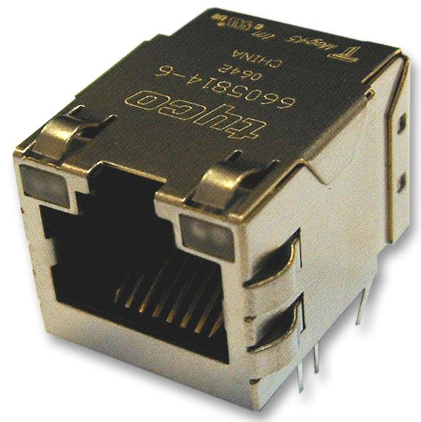 TRP CONNECTOR/BEL 1-6605834-1 Modular Connector, RJ45, Jack, 8 Contacts, 8 Ways, 1 Ports