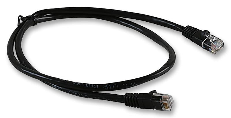 VIDEK 2961-1BK Ethernet Cable, Patch Lead, Cat5e, RJ45 Plug to RJ45 Plug, Black, 1 m