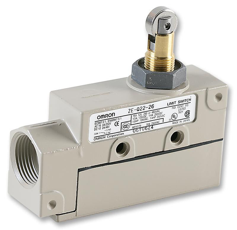 OMRON INDUSTRIAL AUTOMATION ZE-Q22 2G Limit Switch, Roller Plunger, SPDT, 15 A, 480 V, 3.43 N, ZE Series