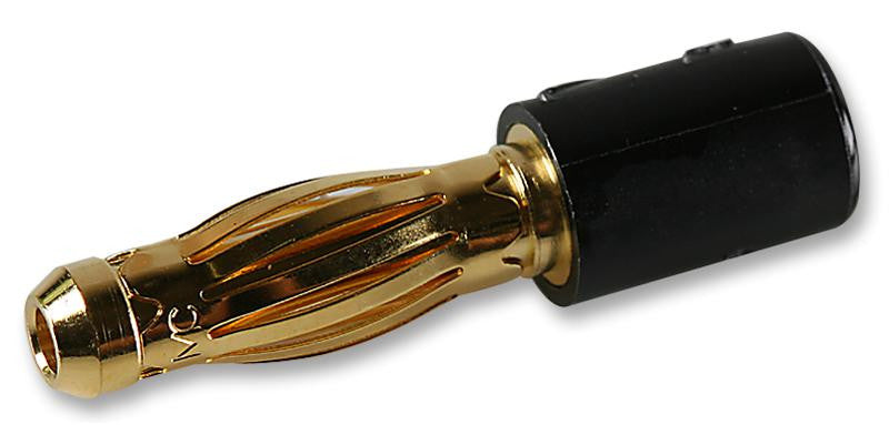 STAUBLI 24.0106-4 Banana Test Connector, 4mm, 25 A, 60 V, Gold Plated Contacts, Black