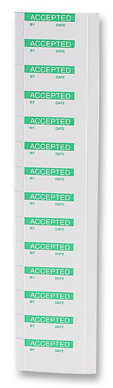 PRO POWER 7827281 Accepted Labels 16 x 38mm Nylon Cloth 350 Pack Green