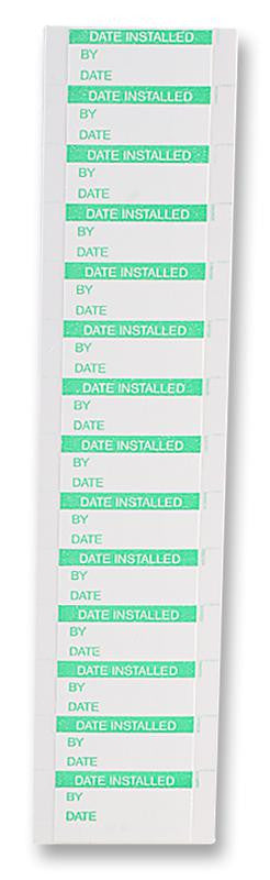 PRO POWER 7827291 Date Installed Labels 16 x 38mm Nylon Cloth 350 Pack Green