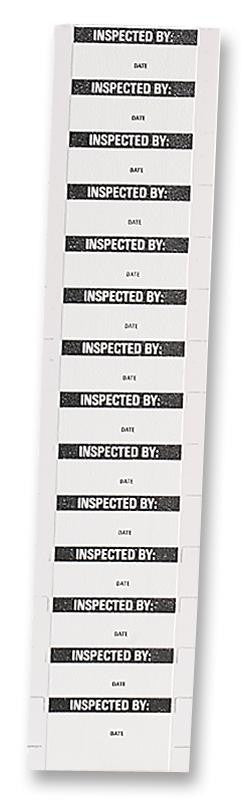 PRO POWER 7827301 Inspected By Labels 16 x 38mm Nylon Cloth 350 Pack Black