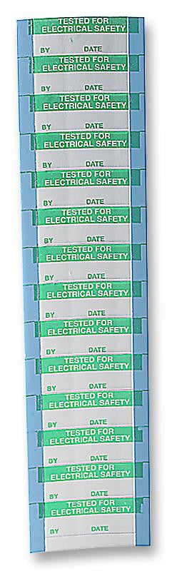 PRO POWER 7827350 Tested For Electrical Safety (B) Labels 16 x 38mm Metalised Polyester 350 Pack Green