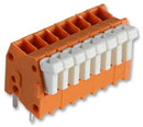 WAGO 234-508 Wire-To-Board Terminal Block, 2.54 mm, 8 Ways, 28 AWG, 20 AWG, 0.5 mm&sup2;, Push In