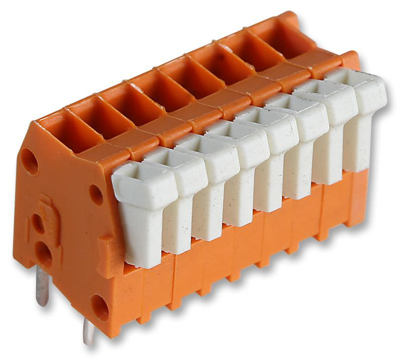 WAGO 234-508 Wire-To-Board Terminal Block, 2.54 mm, 8 Ways, 28 AWG, 20 AWG, 0.5 mm&sup2;, Push In