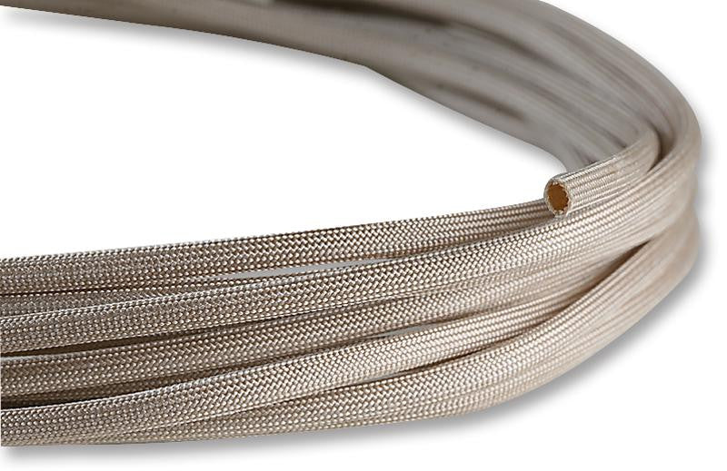 PRO POWER PP14791 Sleeving, Flexible, Braided, 5 m, 16.4 ft, 2 mm, Fibreglass / Silicone, Natural