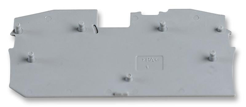 WAGO 2016-1291 END PLATE, FOR 2 COND TB, GREY