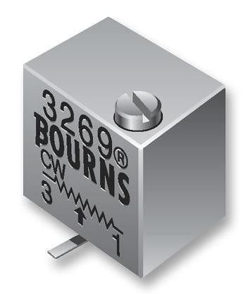 BOURNS 3269W-1-501LF Trimmer Potentiometer, 500 ohm, 250 mW, &plusmn; 10%, Trimpot 3269 Series, 12 Turns, Surface Mount Device