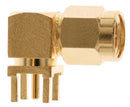 AMPHENOL RF 901-9894-RFX RF / Coaxial Connector, SMA Coaxial, Right Angle Plug, Solder, 50 ohm, Brass