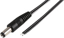 PRO Power PPW00016 Barrel Cord 2.1mm Plug to Free End 4.9 ft 1.5 m Black