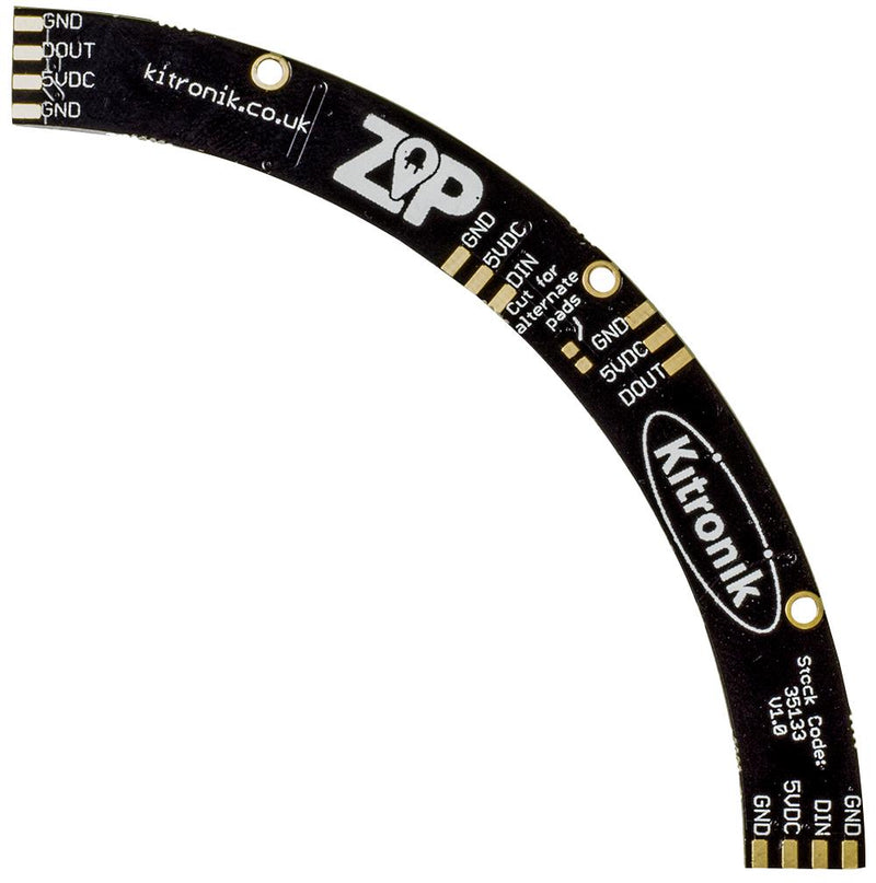 Kitronik 35133 Add-On Board ZIP Arc For micro:bit 15 x RGB Leds 90&deg;