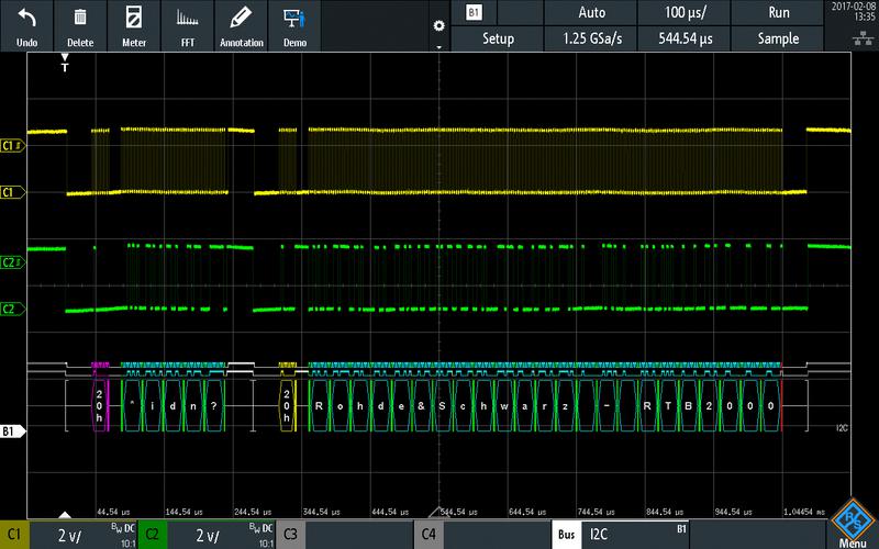 Rohde &amp; Schwarz RTB2K-COM4 BUNDLE (RTB2004+B243+B1+PK1) MSO / MDO Oscilloscope RTB2000 Series 4+16 Channel 300 MHz 1.25 Gsps 10 Mpts