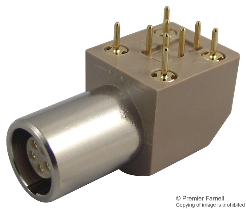 LEMO EPG.0B.305.HLN Circular Connector, 0B Series, Panel Mount Receptacle, 5 Contacts, Solder Socket, Push-Pull