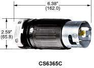 HUBBELL WIRING DEVICES CS8165C CONNECTOR, POWER ENTRY, PLUG, 50A